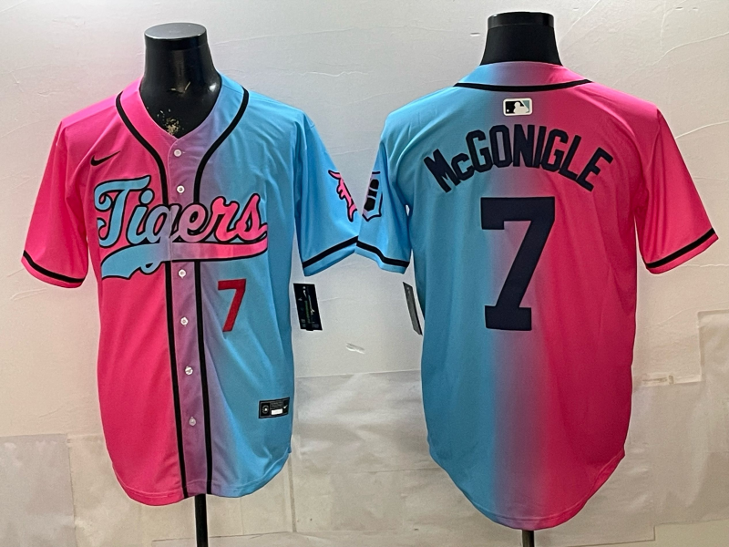 Men Detroit Tigers #7 McGonigle blue pink Nike 2026 MLB Jersey 0401006